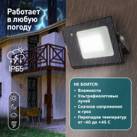 Прожектор светодиодный уличный ЭРА LPR-041-1-65K-020 20Вт 6500К 1400Лм IP65 датчик движения нерегулируемый'