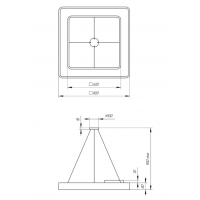 Светильник светодиодный Geometria ЭРА Quadro SPO-162-W-40K-070 70Вт 4000К 4200Лм IP40 800*800*80 белый подвесной'