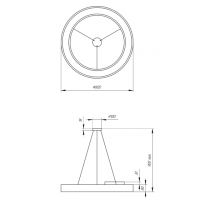 Светильник светодиодный Geometria ЭРА Ring SPO-134-B-40K-056 56Вт 4000К 4200Лм IP40 800*800*80 черный подвесной'