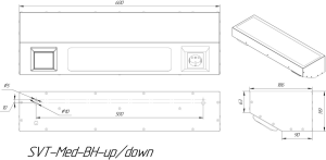 LED светильник SVT-SPC-Med-BH-UVC-15W/29W/10W-UVC/up/down-4000K'